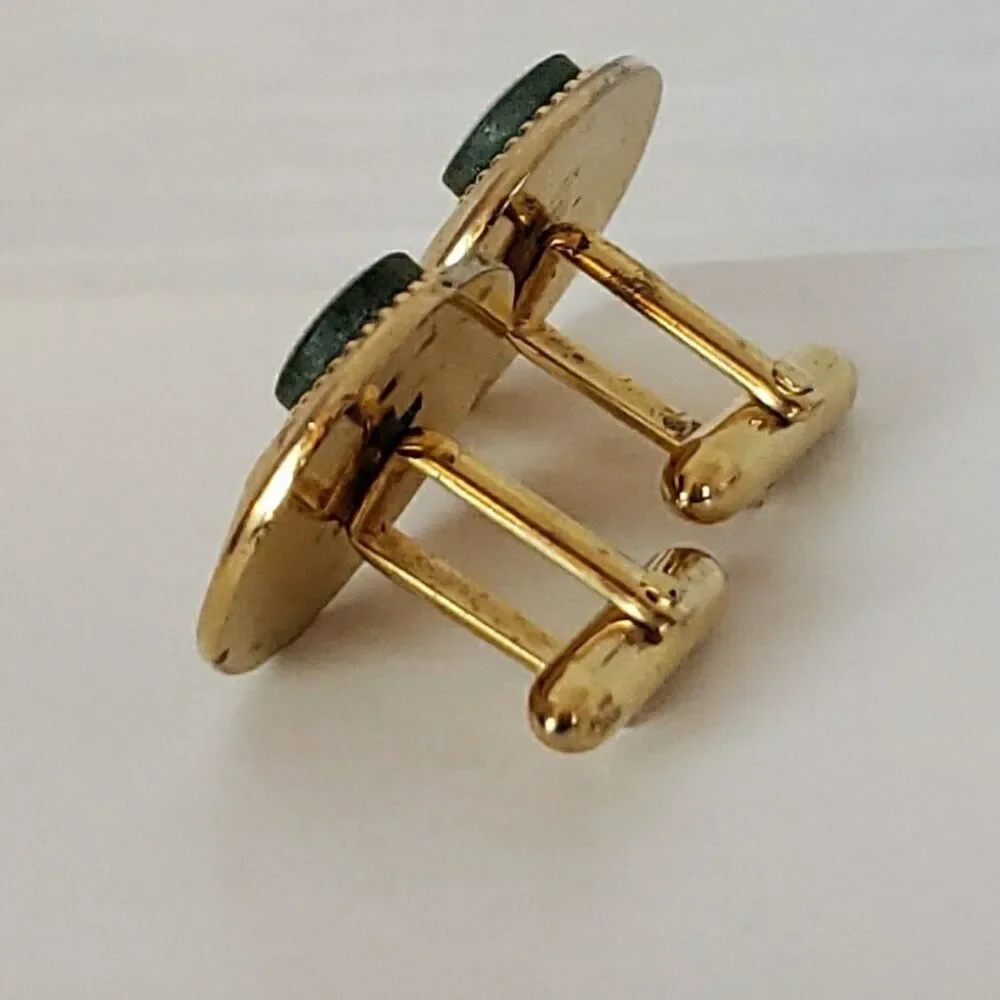 Vintage Swank Cufflinks Tie Clips Pins Silver Gold Tone Tigers Eye Jade Mens